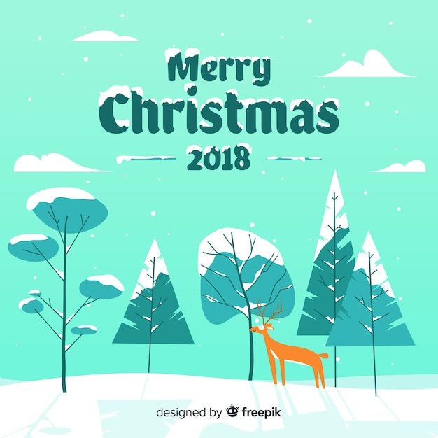 Lovely christmas background with flat design