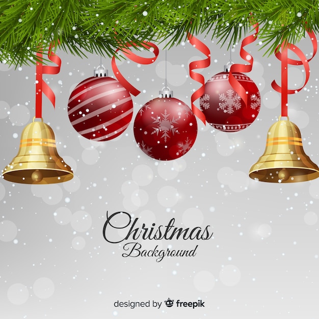 Lovely christmas background with flat design