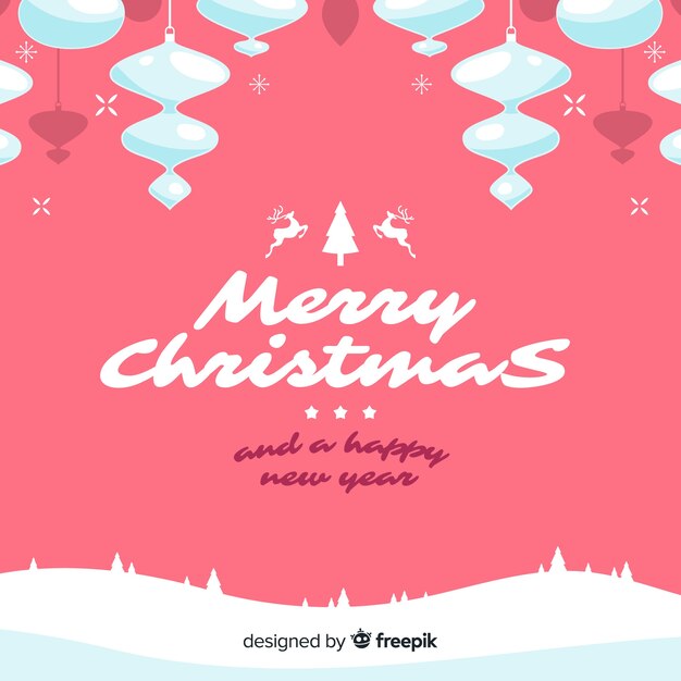 Lovely christmas background with flat design