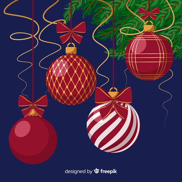 Lovely christmas background with flat design