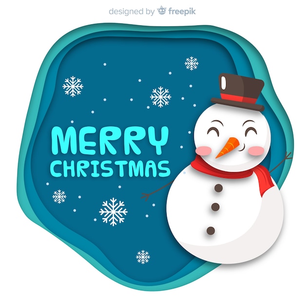 Free vector lovely christmas background with paper style