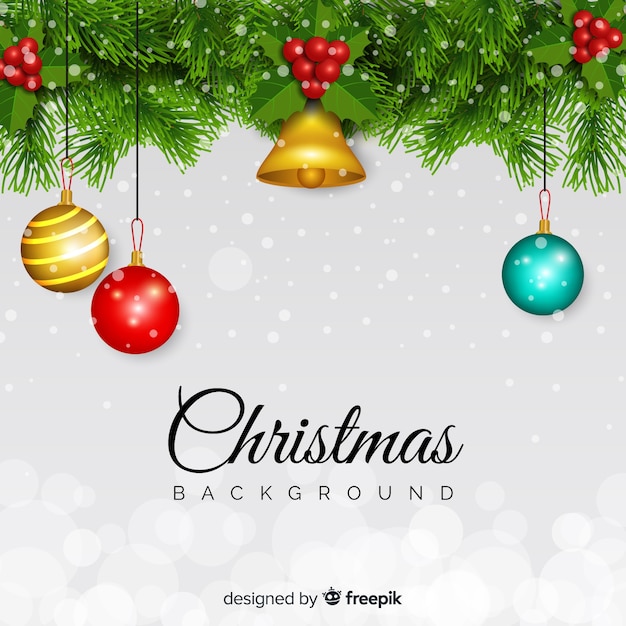 Lovely christmas background with realistic design