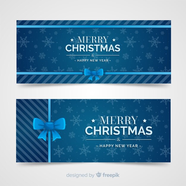 Lovely christmas banners in flat design