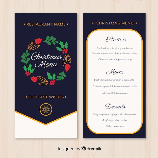 Lovely christmas menu template