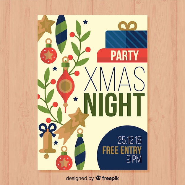 Lovely christmas party poster template