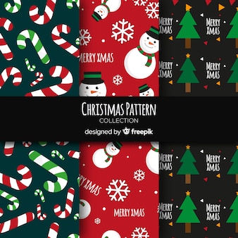 Lovely christmas pattern collection with flat design