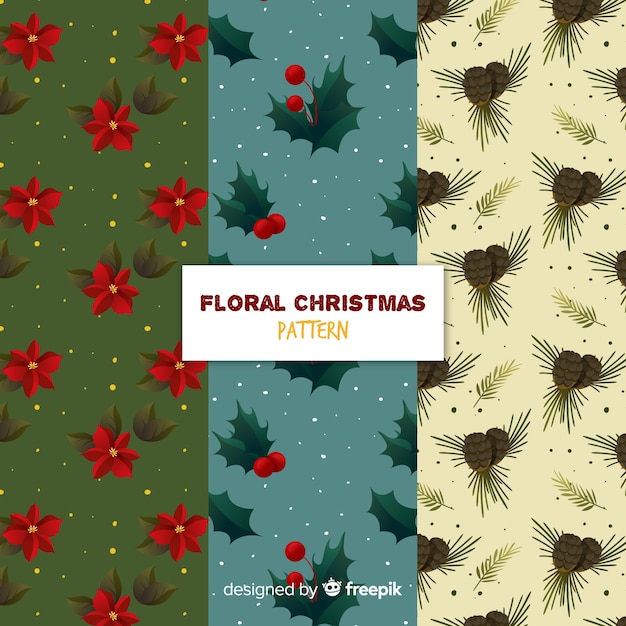 Lovely christmas pattern collection with floral style