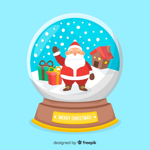 Vettore gratuito lovely christmas snowball globe design