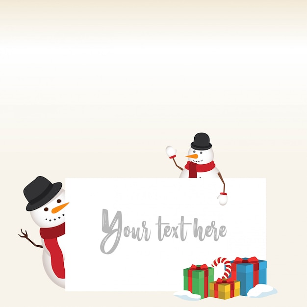 Прекрасный рождественский снеговик и Санта-Клаус фон с плоским дизайном