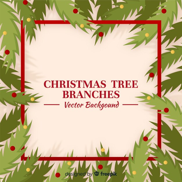 Free vector lovely christmas tree branches background
