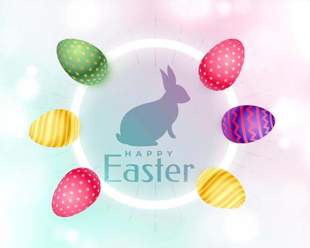 Free vector lovely colorful eggs happy easter background