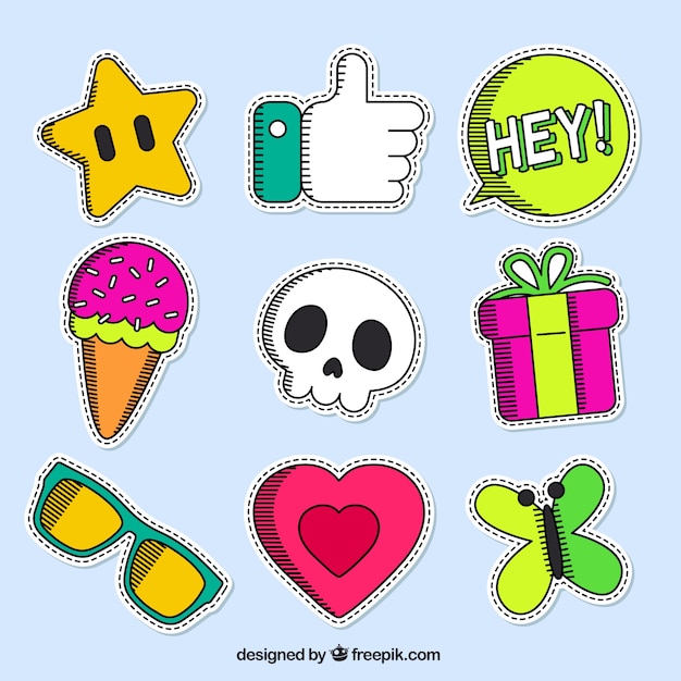 Free vector lovely colorful patches