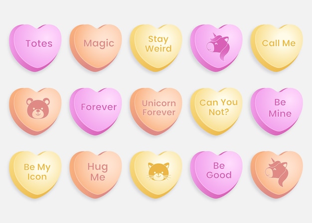 Lovely conversation hearts collection