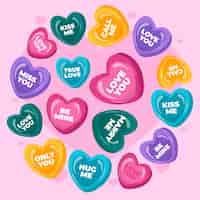 Free vector lovely conversation hearts illustration