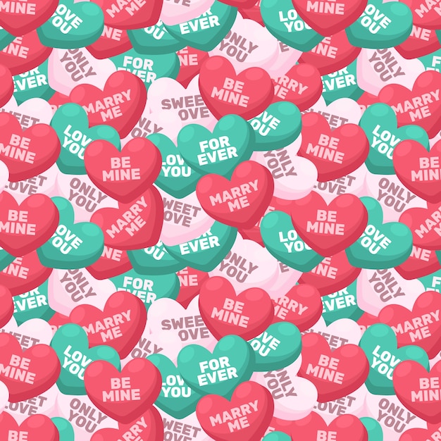 Free vector lovely conversation hearts pattern