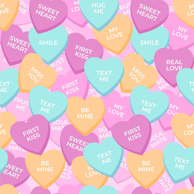 Free vector lovely conversation hearts pattern