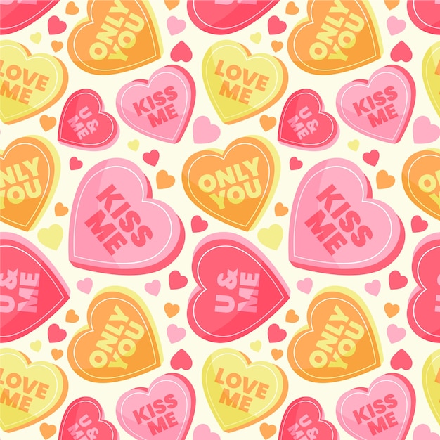 Free vector lovely conversation hearts pattern