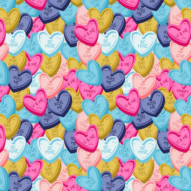 Lovely conversation hearts pattern