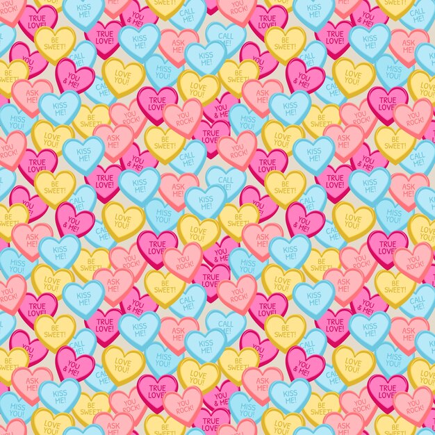 Lovely conversation hearts pattern