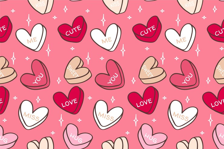 Free Vector lovely conversation hearts pattern