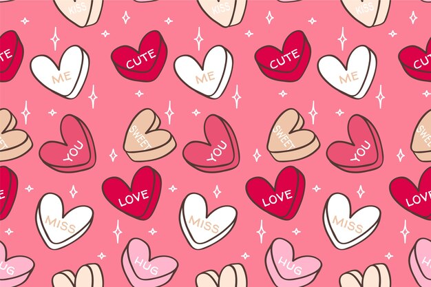 Lovely conversation hearts pattern