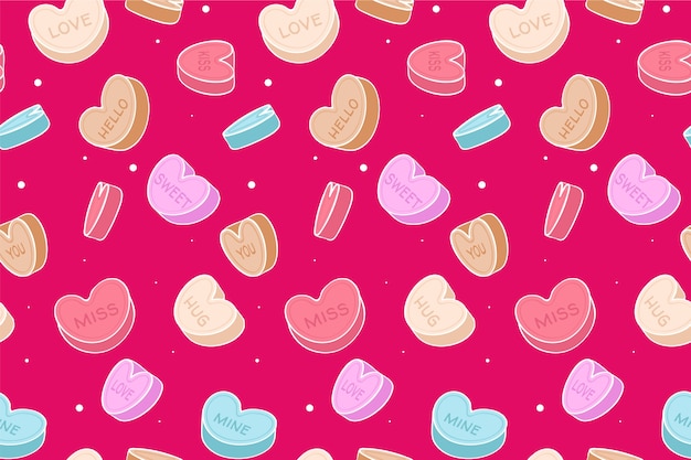 Free vector lovely conversation hearts pattern