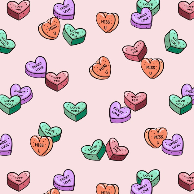 Free vector lovely conversation hearts pattern