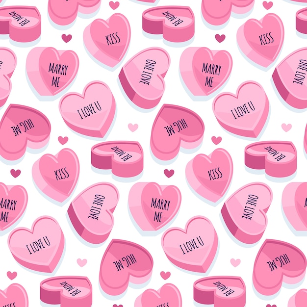 Free vector lovely conversation hearts pattern