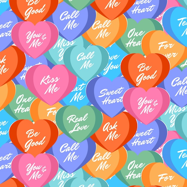 Free vector lovely conversation hearts pattern