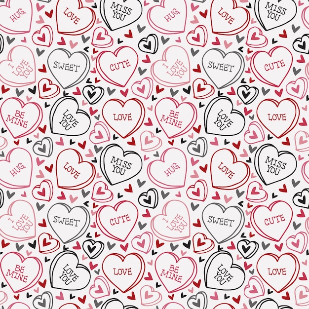 Free vector lovely conversation hearts pattern