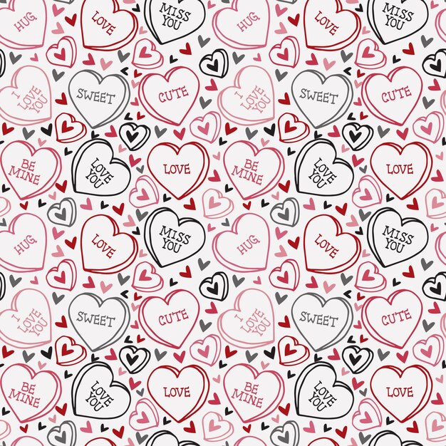 Lovely conversation hearts pattern