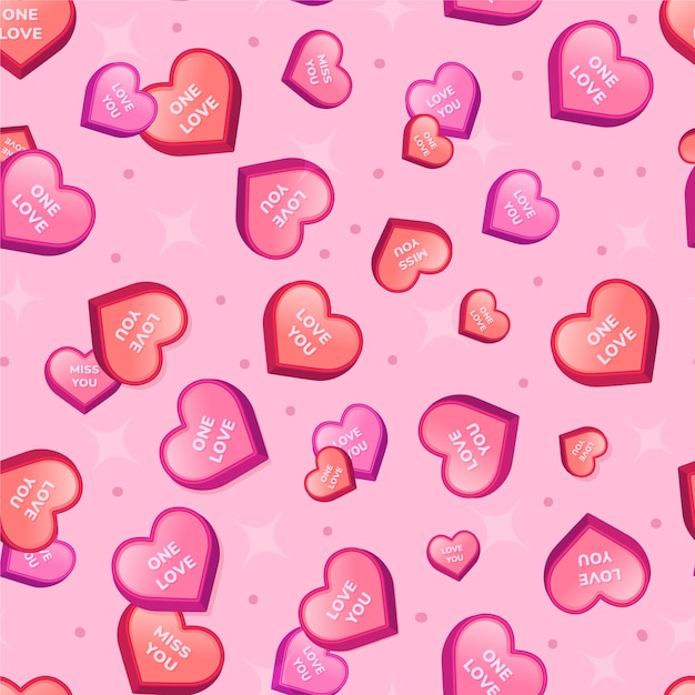 Lovely conversation hearts pattern