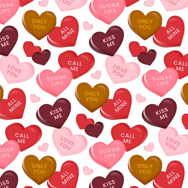 Free vector lovely conversation hearts pattern