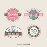 Free vector lovely crafts label collection