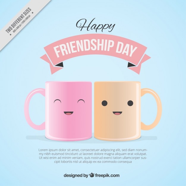 Free vector lovely cups friendship day background