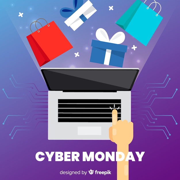 Lovely cyber monday composition with flat design