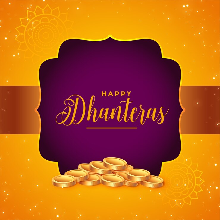 मुफ़्त वेक्टर lovely dhanteras festival card with golden coins