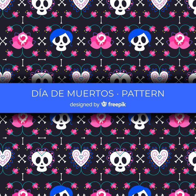 Lovely dia de muertos pattern background