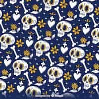 Free vector lovely dia de muertos pattern