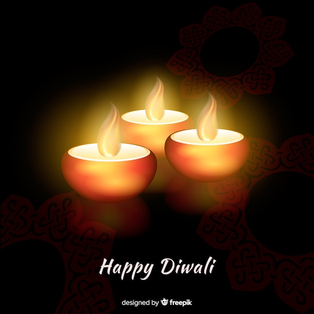 Lovely diwali background with flat design