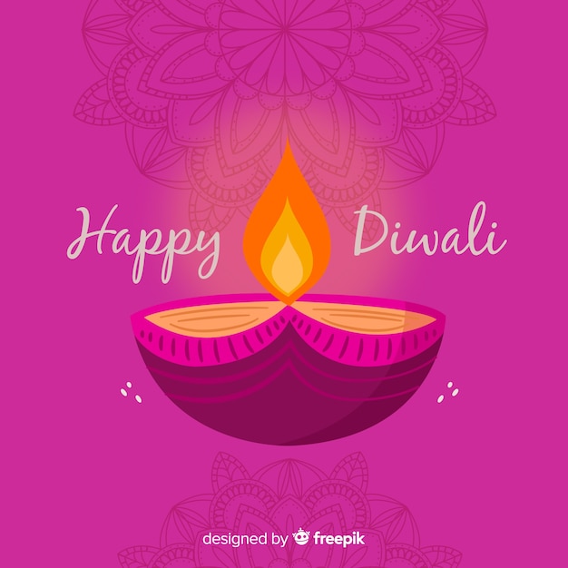 Free vector lovely diwali background with flat design