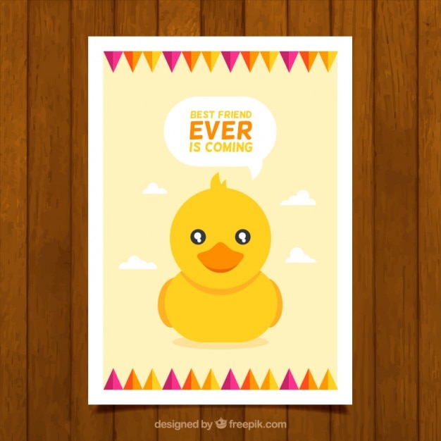 Free vector lovely duck card