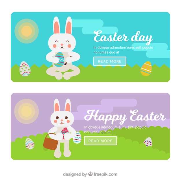 Lovely easter bunnies banners