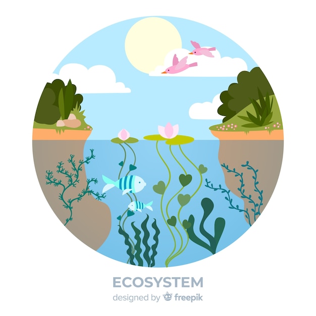 Бесплатное векторное изображение Прекрасный фон экосистемы
