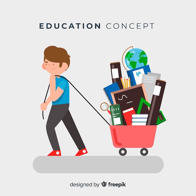 Lovely educaction concept with flat design