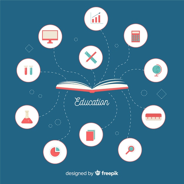 Free vector lovely education concept with flat design