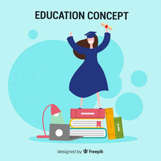 Free vector lovely education concept with flat design