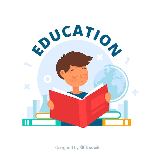 Lovely education concept with flat design