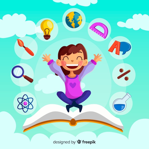 Free vector lovely education concept with flat design