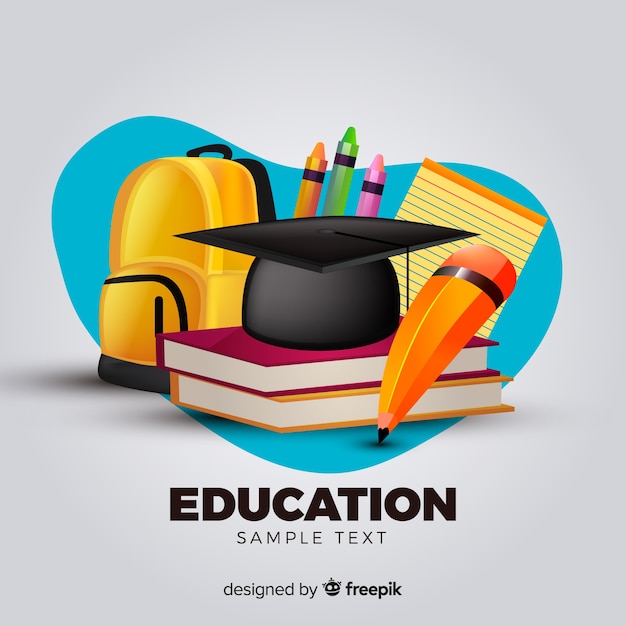 Free vector lovely education concept with realistic design
